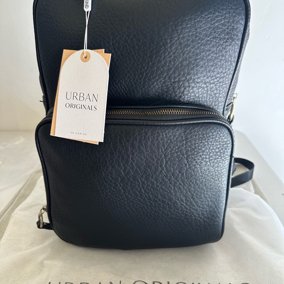 NWT Urban Originals Blackbird Faux Leather Black Backpack For Travel - Picture 5 of 14